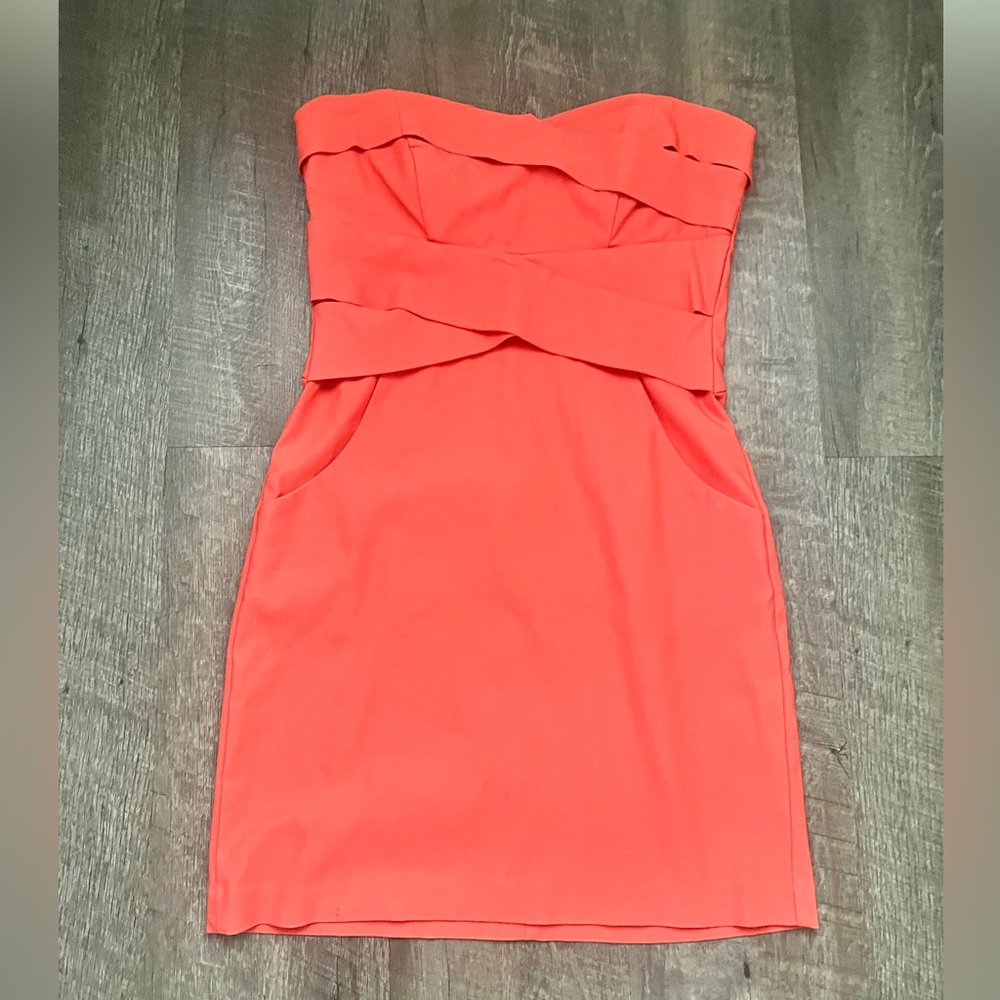 Salmon mini cocktail dress